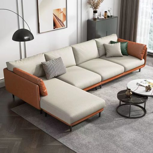 Sofa Da Phối Màu Cho Phòng Khách Thêm Rạng Rỡ ĐCT-D12